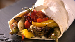 Wrap légumes confits recette Carinne Teyssandier