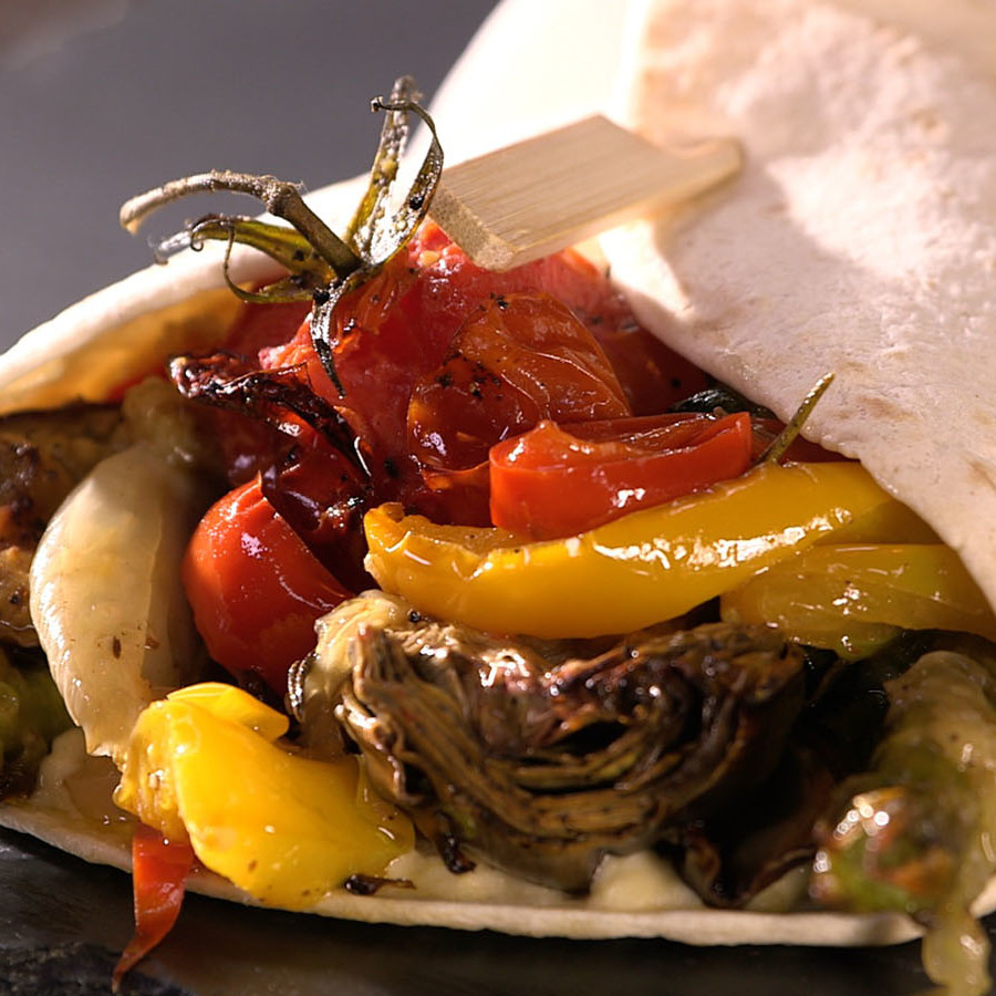 Wrap légumes confits recette Carinne Teyssandier